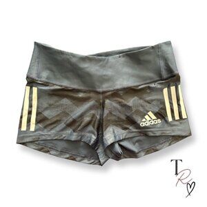 Adidas NWT Women's Climachill Energy Running Booty Shorts in Gray Chevron Size M